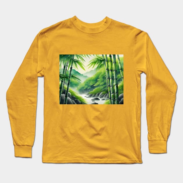 Bamboo forest Long Sleeve T-Shirt by Nicomaja